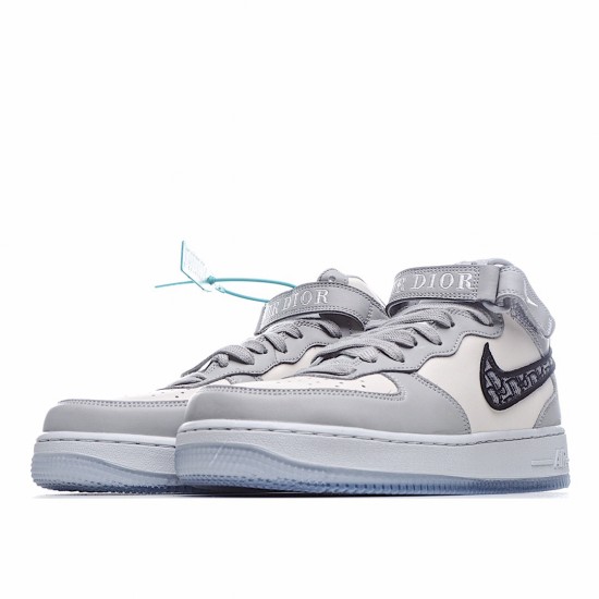 Nike Air Force 1 MID Pánské a dámské běžné boty CT1266 700 Šedá Bílý Černá AF1 Pánské a dámské