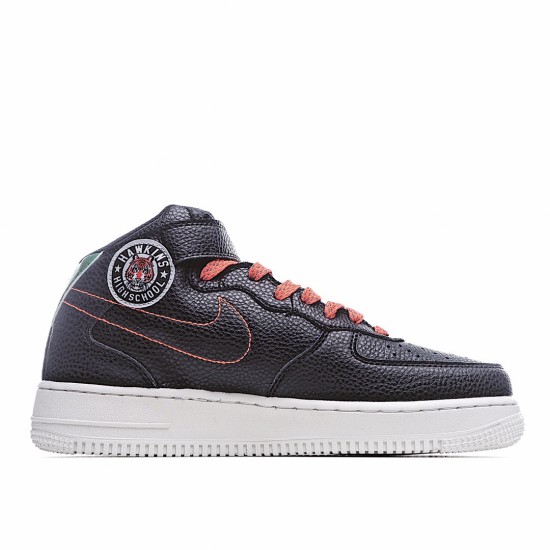 Nike Air Force 1 07 LV8 x Stranger Things Hawkins High Černá oranžový běžné boty CJ6106 105 Pánské a dámské AF1