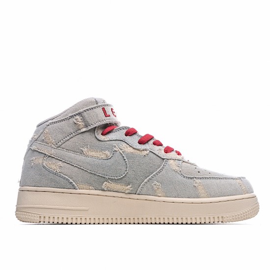 Nike Air Force 1 Mid Béžový Červené Šedá 651122-125 Pánské a dámské běžné boty