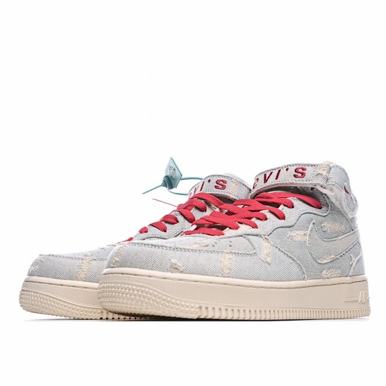 Nike Air Force 1 Mid Béžový Červené Šedá 651122-125 Pánské a dámské běžné boty