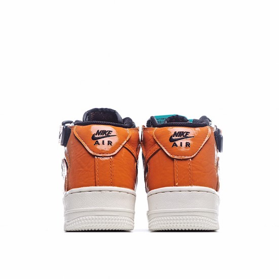 Nike Air Force 1 Mid Černá oranžový běžné boty 804609 188 AF1 Pánské a dámské