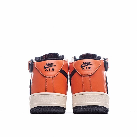 Nike Air Force 1 Mid oranžový Béžový běžné boty 804609 158 AF1 Pánské a dámské