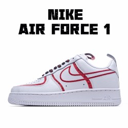 Nike Air Force 1 Low Pánské a dámské CK7215 100 Červené Bílý běžné boty 