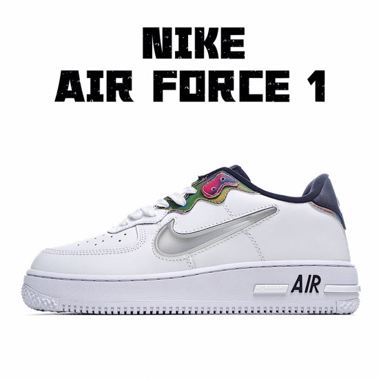 Nike Air Force 1 Low Pánské a dámské CN9838 100 Bílý stříbrný Černá běžné boty