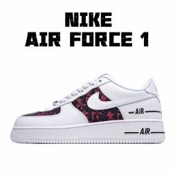 Nike Air Force 1 Low Bílý Červené Černá CJ1379 100 AF1 Pánské a dámské 