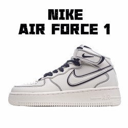 Nike Air Force 1 Mid Béžový Černá AT1118-011 Pánské a dámské běžecké boty