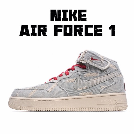 Nike Air Force 1 Mid Béžový Červené Šedá 651122-125 Pánské a dámské běžné boty