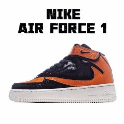 Nike Air Force 1 Mid Černá oranžový běžné boty 804609 188 AF1 Pánské a dámské 