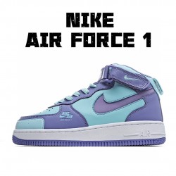 Nike Air Force 1 Mid Modrý LtModrý Bílý CV3039-107 Pánské a dámské běžecké boty