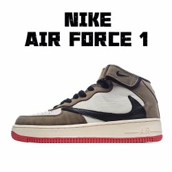 Nike Air Force 1 Mid Hnědý Béžový 804609-159 Pánské a dámské běžecké boty