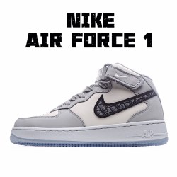 Nike Air Force 1 MID Pánské a dámské běžné boty CT1266 700 Šedá Bílý Černá AF1 Pánské a dámské 