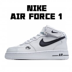 Nike Air Force 1 Mid Bílý Černá CV3039-108 Pánské a dámské běžecké boty