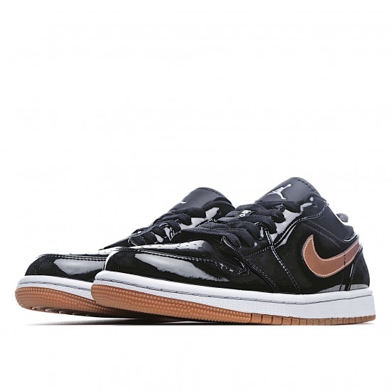 Air Jordan 1 Low Černá Zlato běžecké boty 554723 032 Pánské a dámské AJ1 teniska jordan