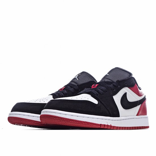 Air Jordan 1 Low Černá Toe 553560-116 Pánské a dámské běžné boty