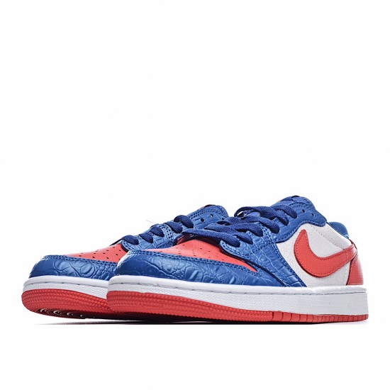 Air Jordan 1 Low Modrý Bílý Červené CW0658-200 Pánské a dámské běžné boty