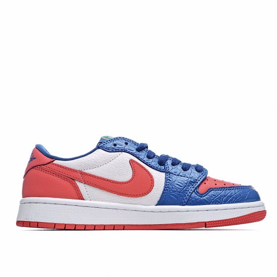 Air Jordan 1 Low Modrý Bílý Červené CW0658-200 Pánské a dámské běžné boty