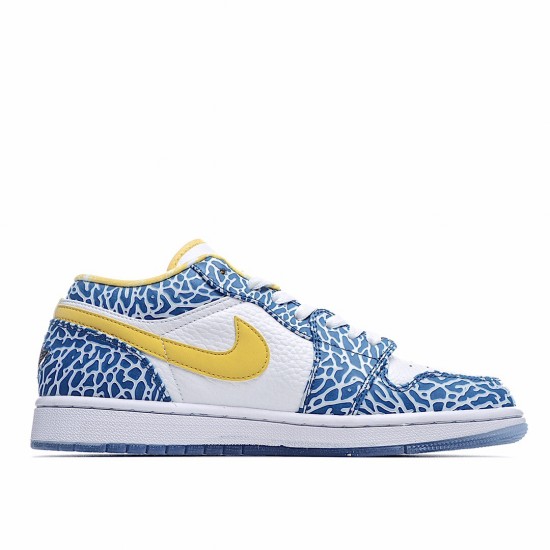 Air Jordan 1 Low Modrý Žlutá Bílý běžecké boty 309192 172 AJ1 teniska Pánské a dámské Jordan