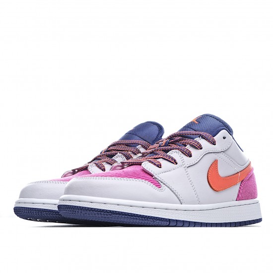 Air Jordan 1 Low Šedá Růžový oranžový běžecké boty 554723 502 dámskés AJ1 teniska Jordan