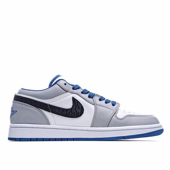 Air Jordan 1 Low Bílý Šedá Černá běžné boty AJ1 teniska 553558 103 Pánské a dámské Jordan