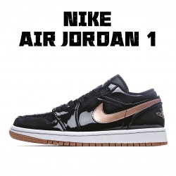 Air Jordan 1 Low Černá Zlato běžecké boty 554723 032 Pánské a dámské AJ1 teniska jordan 