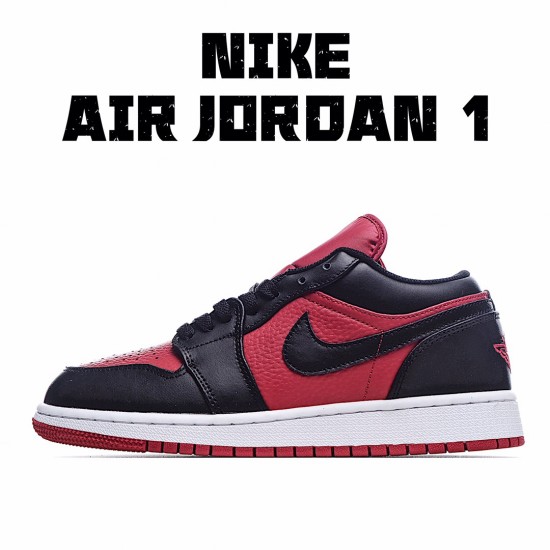 Air Jordan 1 Low Černá Červené 553560-610 Pánské a dámské běžné boty