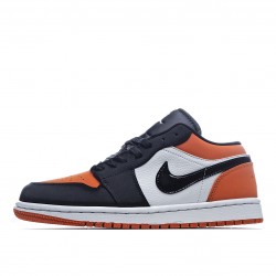 Air Jordan 1 Low Černá Bílý oranžový běžecké boty AJ1 teniska 553558 128 Pánské a dámské Jordan 