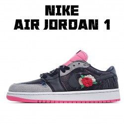 Air Jordan 1 Low Růžový Černá Jordan CW0418 006 AJ1 teniska Pánské a dámské běžecké boty 