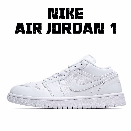 Air Jordan 1 Low Triple Bílý 2019 553558-111 Pánské a dámské běžné boty