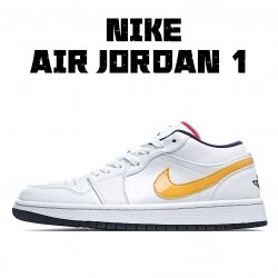 Air Jordan 1 Low Bílý Multi Bílý Žlutá běžecké boty CW7009 100 Pánské a dámské AJ1 teniska Jordan 