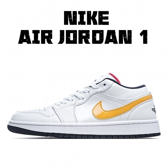 Air Jordan 1 Low Bílý Multi Bílý Žlutá běžecké boty CW7009 100 Pánské a dámské AJ1 teniska Jordan