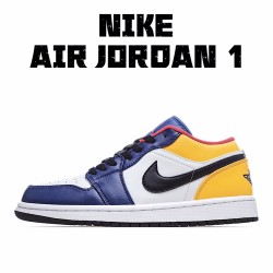 Air Jordan 1 Low Žlutá Černá Bílý Modrý Jordan 553558 123 AJ1 teniska Pánské a dámské běžecké boty 