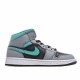 Air Jordan 1 Mid Šedá Aqua 554724 063 Šedá Zelená Pánské a dámské AJ1 teniska Jordan