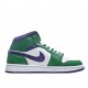 Air Jordan 1 Mid Hulk Zelená Bílý Nachový Jordan 554724 300 AJ1 teniska Pánské a dámské