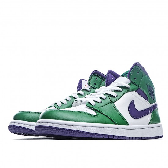 Air Jordan 1 Mid Hulk Zelená Bílý Nachový Jordan 554724 300 AJ1 teniska Pánské a dámské