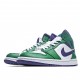 Air Jordan 1 Mid Hulk Zelená Bílý Nachový Jordan 554724 300 AJ1 teniska Pánské a dámské