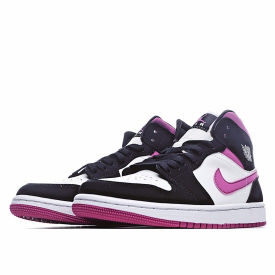 Air Jordan 1 Mid Magenta Bílý Černá Růžový Jordan BQ6472 005 Pánské a dámské AJ1 teniska