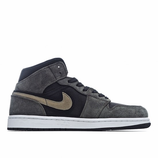 Air Jordan 1 Mid Military Olive BQ6472 030 AJ1 teniska Šedá Černá Zlato Pánské a dámské Jordan