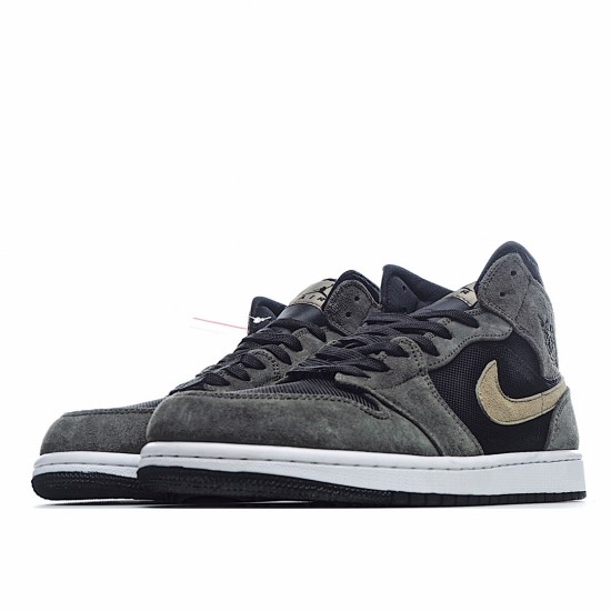 Air Jordan 1 Mid Military Olive BQ6472 030 AJ1 teniska Šedá Černá Zlato Pánské a dámské Jordan