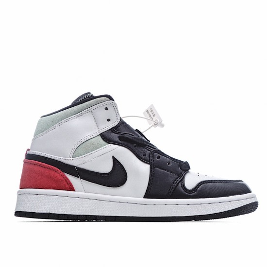 Air Jordan 1 Mid Červené Černá Toe 852542 100 AJ1 teniska Bílý Černá Červené Pánské a dámské Jordan