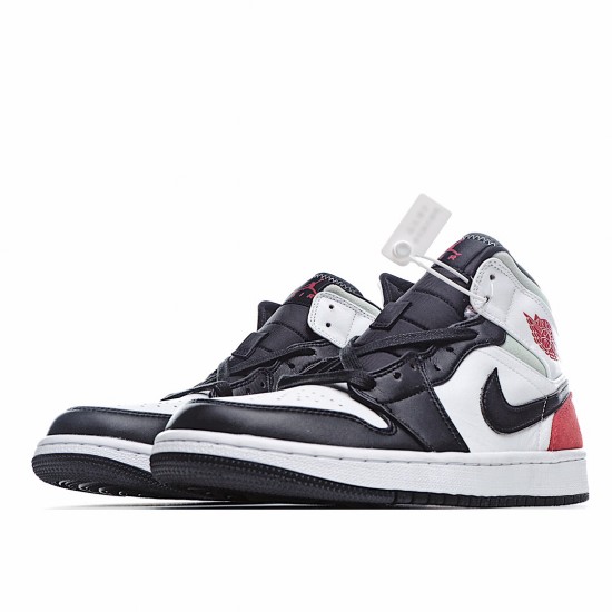 Air Jordan 1 Mid Červené Černá Toe 852542 100 AJ1 teniska Bílý Černá Červené Pánské a dámské Jordan