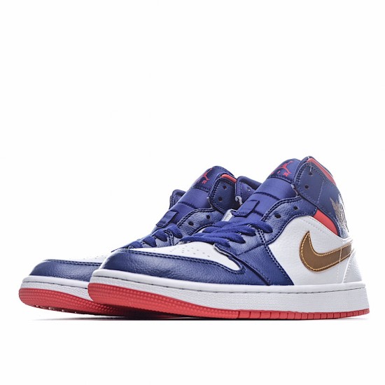 Air Jordan 1 Mid SE USA Modrý Bílý BQ6931 104 AJ1 teniska Pánské a dámské Jordan