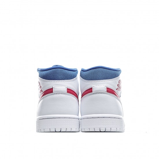 Air Jordan 1 Mid USA Bílý Modrý Červené BQ6472 164 AJ1 teniska Pánské a dámské Jordan