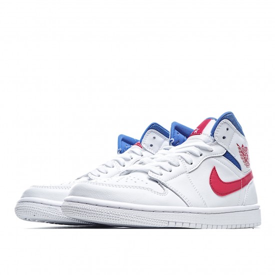 Air Jordan 1 Mid USA Bílý Modrý Červené BQ6472 164 AJ1 teniska Pánské a dámské Jordan