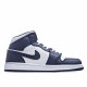 Air Jordan 1 Mid Bílý Metallic Zlato Obsidian Jordan 554724 174 AJ1 teniska Pánské a dámské Modrý Bílý