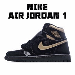 Air Jordan 1 Černá Metallic Zlato 555088 032 Pánské a dámské AJ1 teniska Jordan 