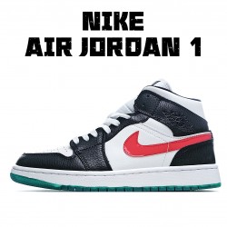 Air Jordan 1 Mid Alternate Swooshes Červené Žlutá Jordan BQ6472 063 Pánské a dámské AJ1 teniska Černá Bílý 