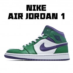 Air Jordan 1 Mid Hulk Zelená Bílý Nachový Jordan 554724 300 AJ1 teniska Pánské a dámské 