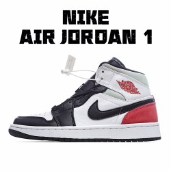 Air Jordan 1 Mid Červené Černá Toe 852542 100 AJ1 teniska Bílý Černá Červené Pánské a dámské Jordan 