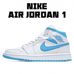 Air Jordan 1 Mid UNC Bílý Modrý BQ6472 114 AJ1 teniska Jordan 