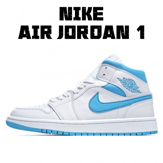 Air Jordan 1 Mid UNC Bílý Modrý BQ6472 114 AJ1 teniska Jordan